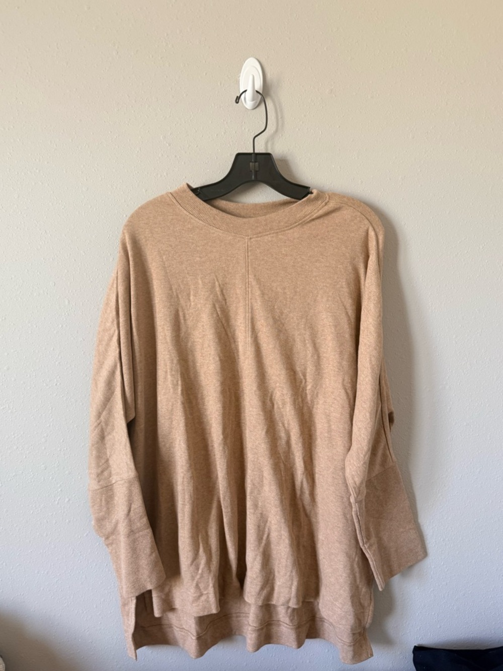 New - PACT Airplane Long Sleeve Poncho M/L Taupe Organic Cotton - Picture 4 of 5